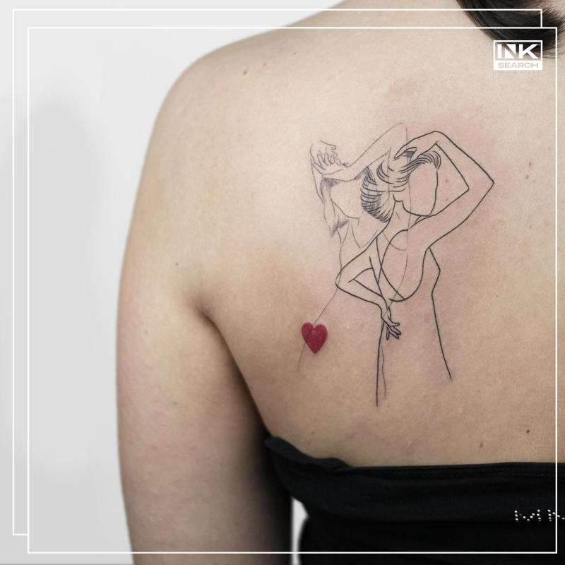  Inksearch booking platform tatuaże minimalistyczne sylwetka kobieca inksearch 
